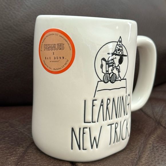 LEARNING NEW TRICKS Snoopy Witch Mug - Rae Dunn Peanuts Halloween Collection - Picture 4 of 6